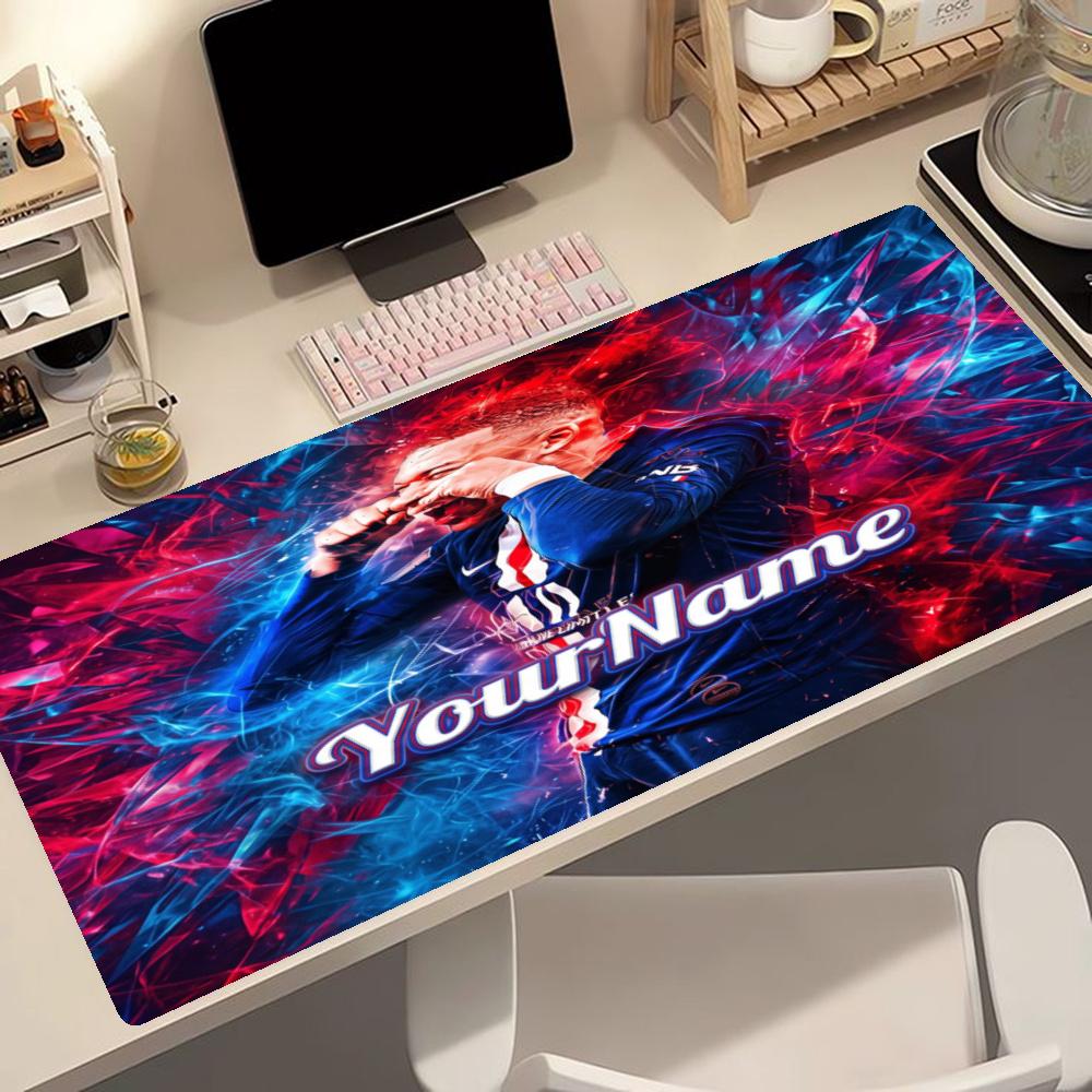 Mbappe Personalized Text Mouse Pad Desk Mat Ultralong Desk Mat Nonslip Rubber Base Office Desk Accessory