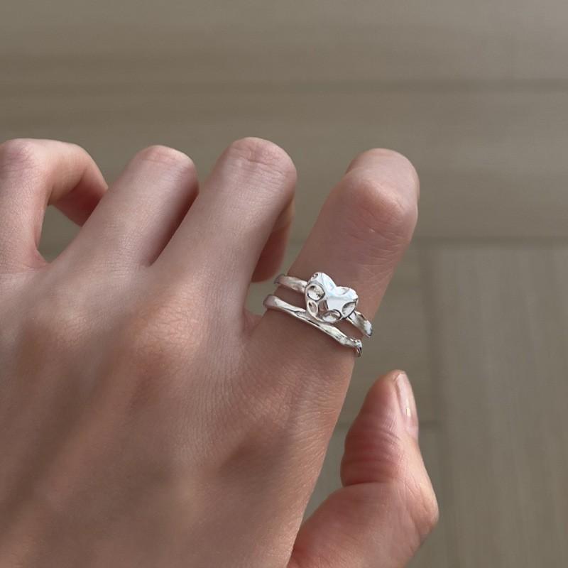 Elegantly Adjustable Crafted Open Heart Ring For Women Unique Design Geometric