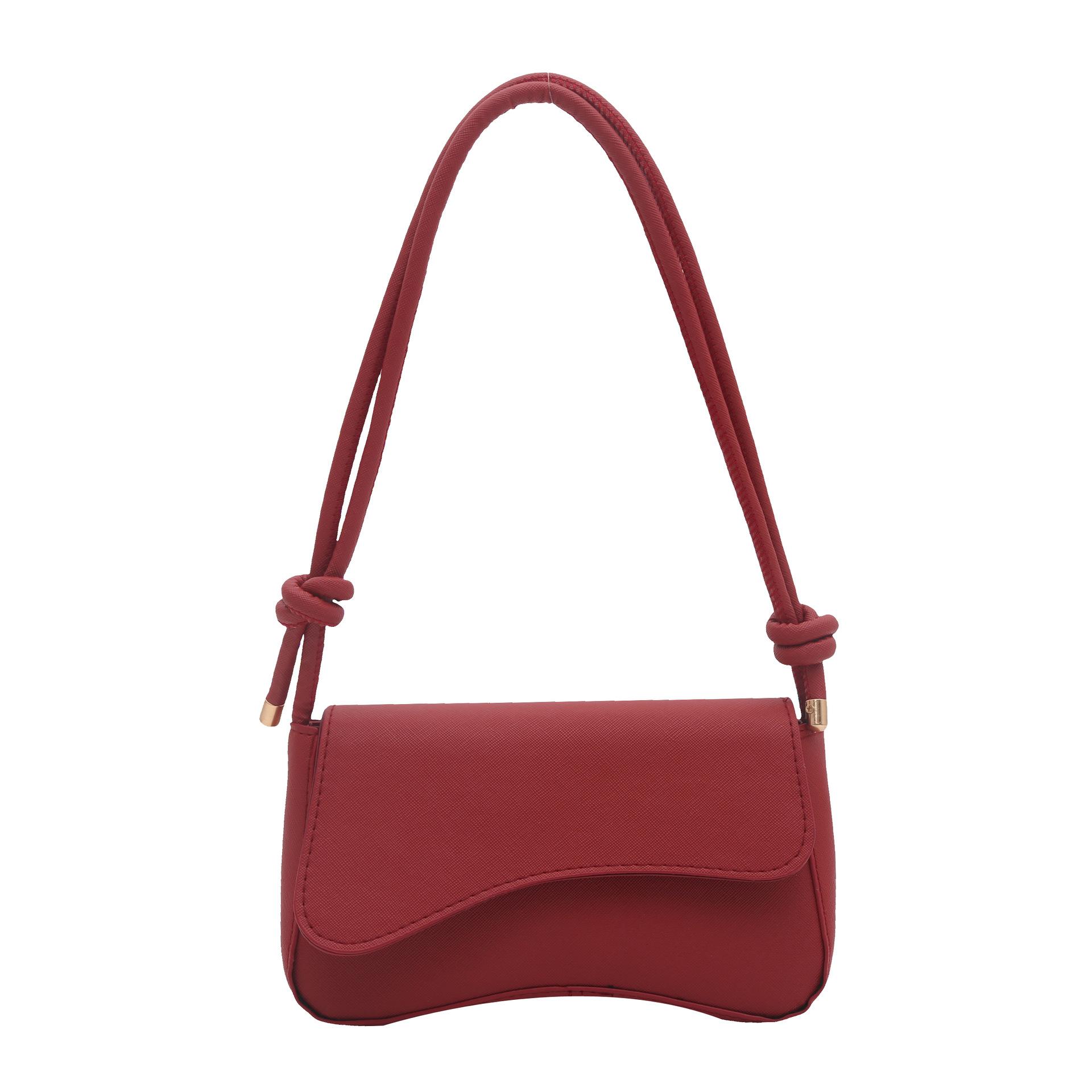 Korean version of small square bag, niche design women s bag wave design shoulder bag underarm bag