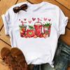 Cartoon Coffee Women TShirt Water Bottle with Juice Loose Tee Red Cherries Graphic Daily Streetwear Fashion Soft Top T Shirt