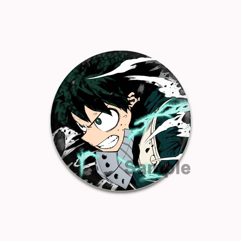 

32/44/58 мм Аніме Брошка My Hero Academia Midoriya Izuku Bakugou Katsuki Todoroki Shoto Мультфільм Значок Аксесуари Ювелірні вироби Подарунок Круглі шпильки ручної роботи 32mm