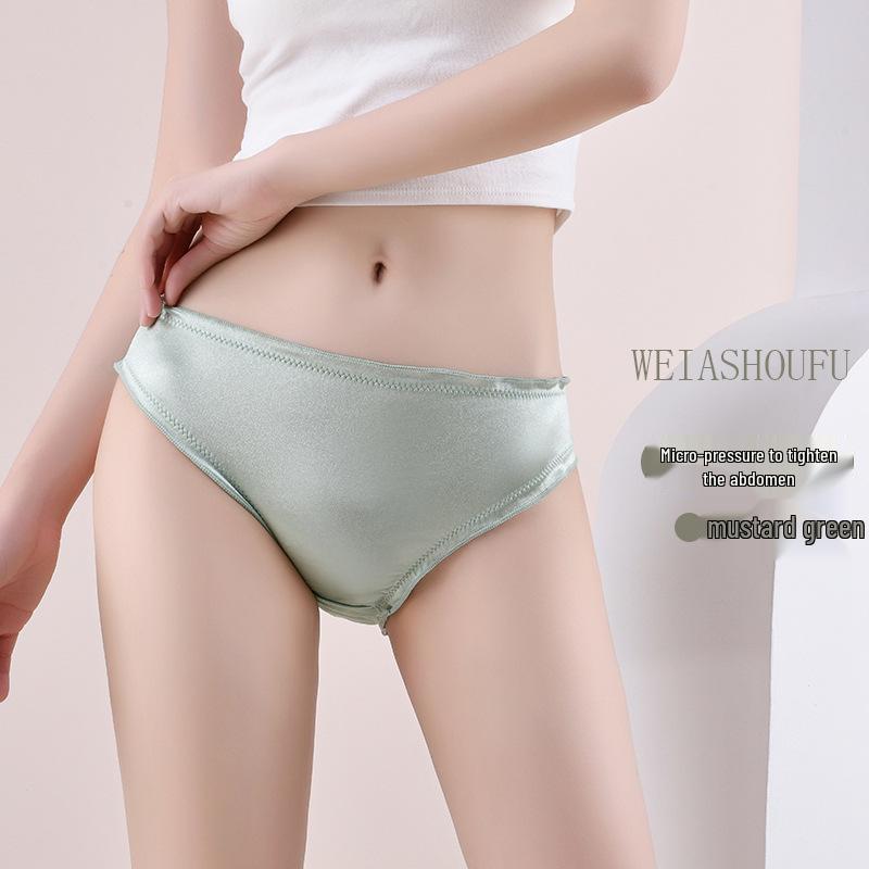 Women's Plus Size Seamless Satin Briefs - Soft, Comfortable, Mid-Low Waist, with Cotton Crotch