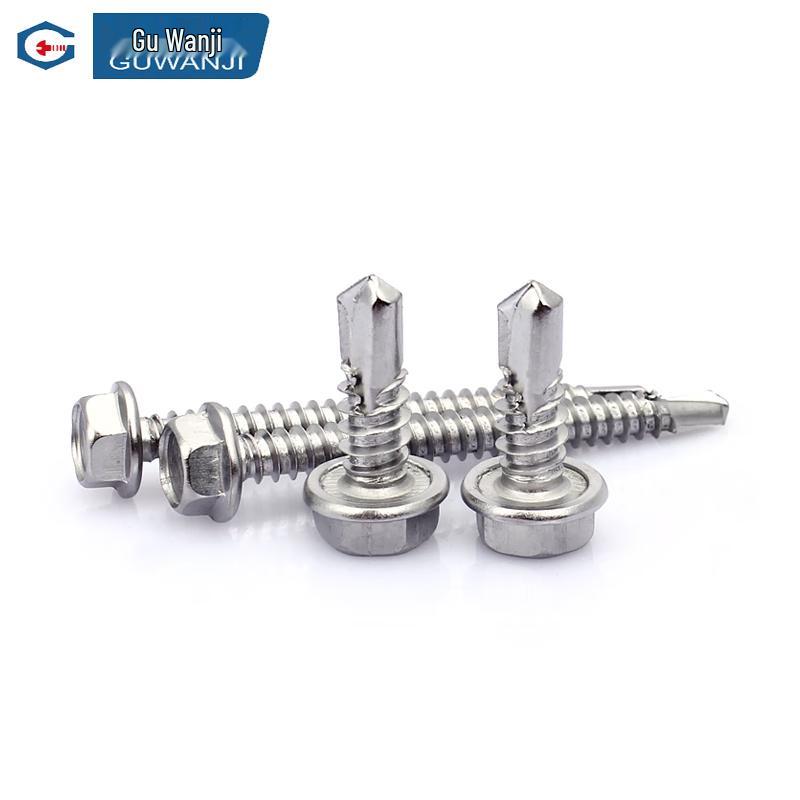 GUWANJI 304 Stainless Steel Hex Flange Self-Drilling Screws