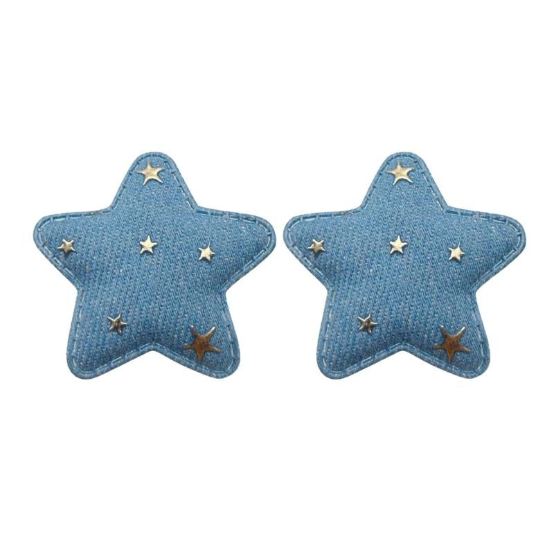 

Trendy Cowboy Five Point Star Decorations For Over Ear Headphones Soft Fabric Designs 5x5cm 1