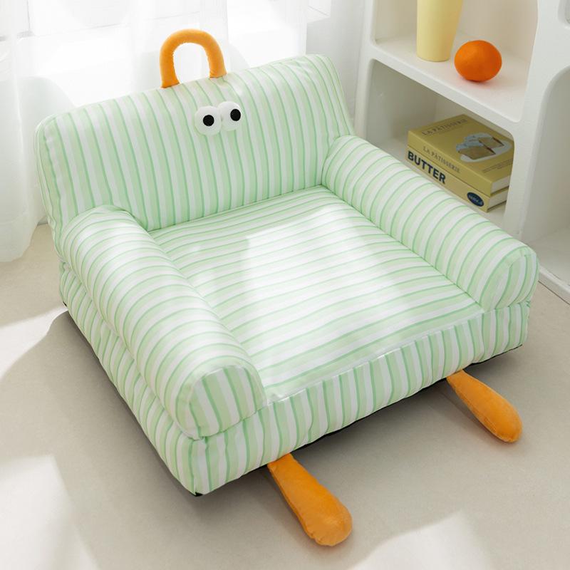 Breathable Removable Dog & Cat Nest: Latex Cushion Sofa Bed, Small Pet Sleeping Pad, Spring/Summer-Ready.