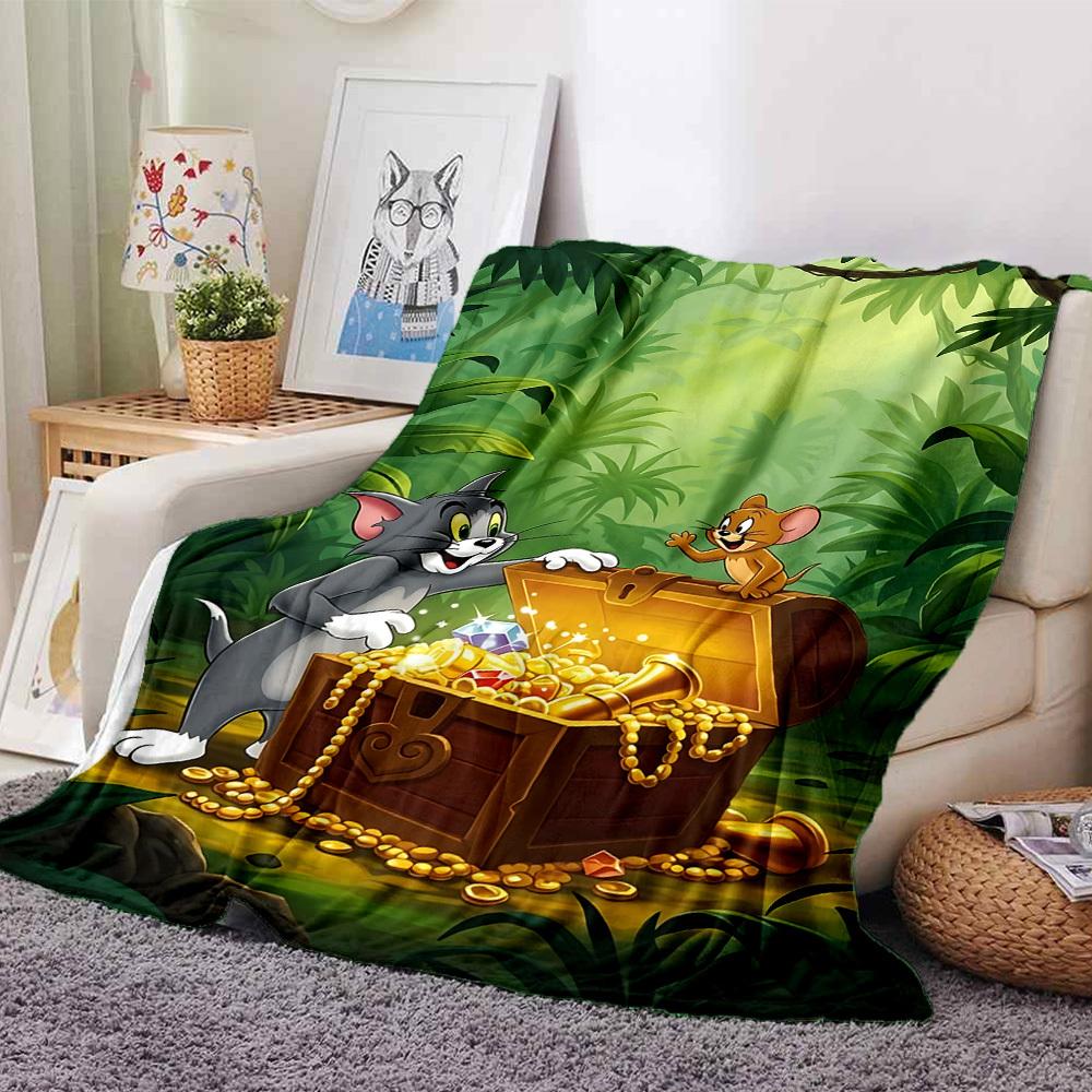 

1pc Tom Jerry Flannel Blanket Soft Warm Throw for Home, Office, Travel, All-Season Cozy Bedding GiftL1204 80cmx120cm(31inx47in)