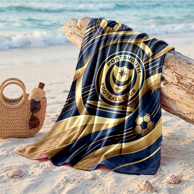 Asciugamano da Spiaggia in Microfibra con Stampa Portsmouth FC Asciugatura Rapida Assorbente Grande Asciugamano per Spiaggia Nuoto Viaggio