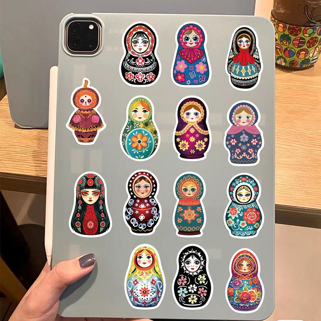 52 Cartoon Russian Nesting Doll Graffiti Stickers Personalized Decorative Guitar Notebook Suitcase DIY Waterproof Stickers