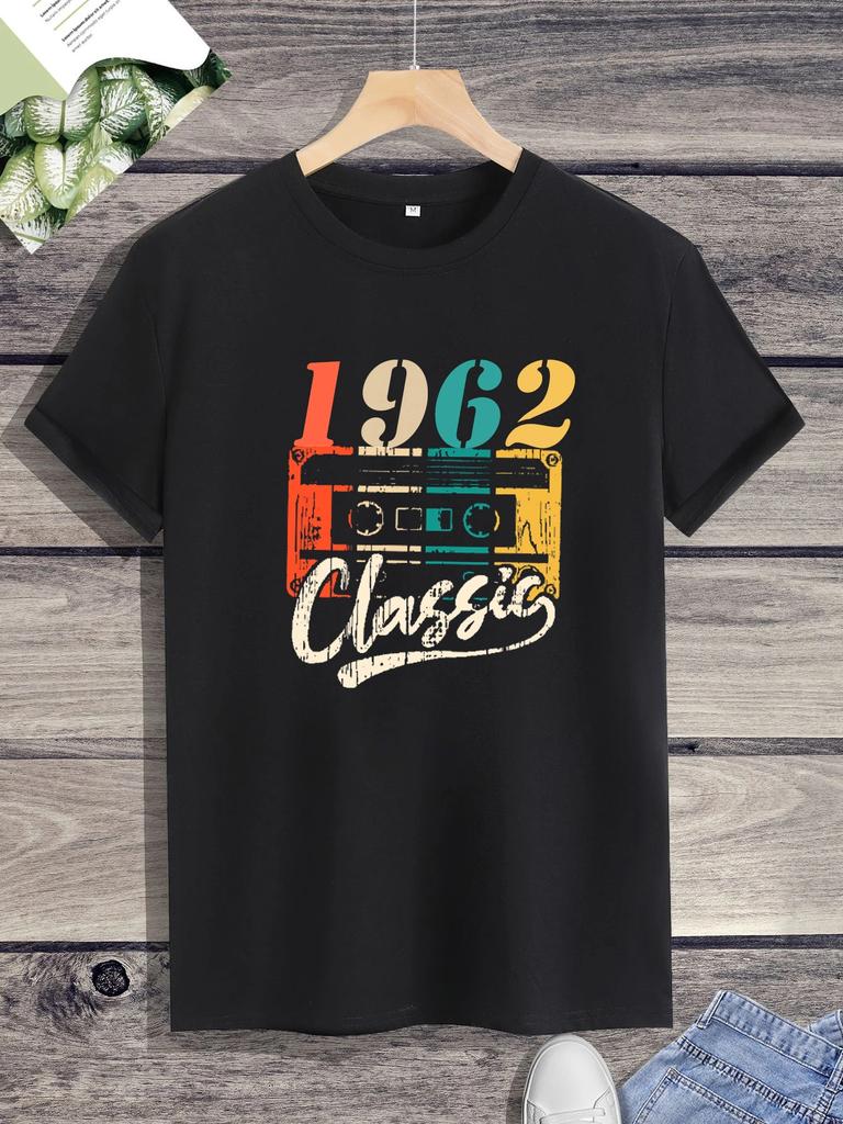 Retro 60-tals 56-årsdag T-shirt Ren T-shirt Vintage 1962 Herr T-shirt Herr Sommar Streetmode Par T-shirt Grafiska T-shirts