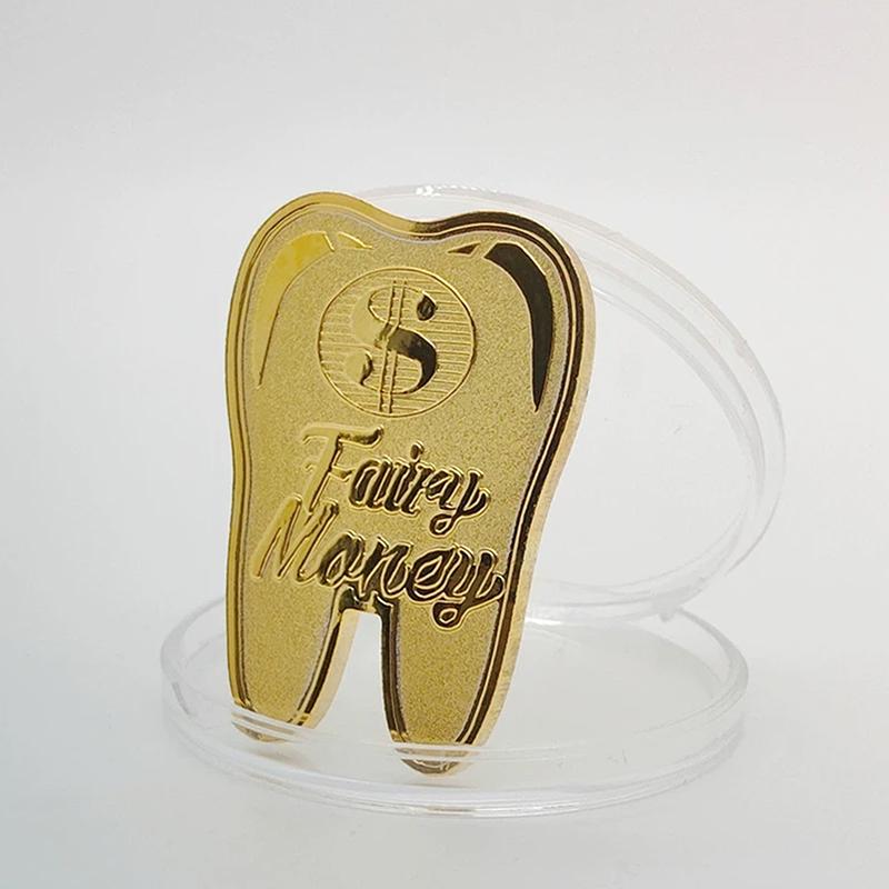 1Pcs Tooth Fairy Commemorative Coin Creative Kids Tooth Change Gifts Plated Coin Gift Home Decor Souvenir