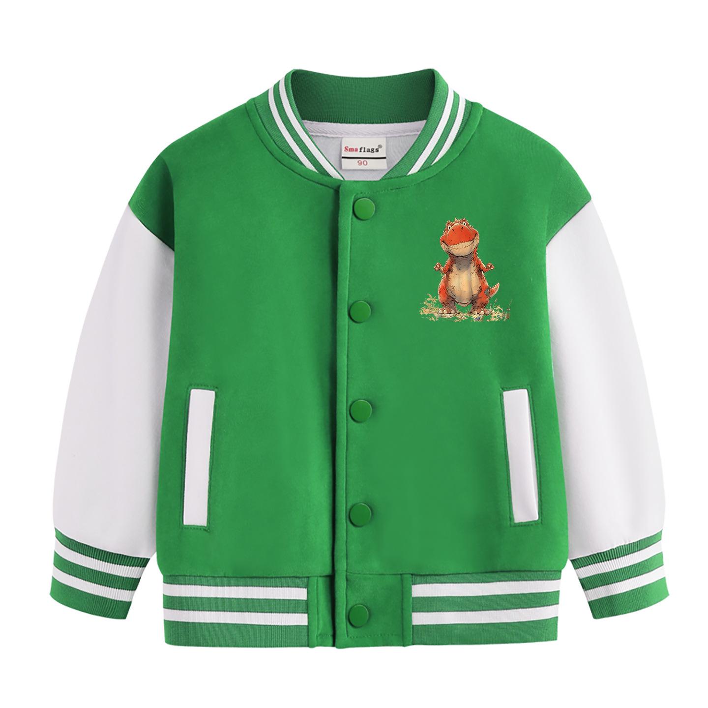 Boys Dinosaur Print Baseball Jacket 2026 - Spring & Autumn Style for Children 90cm