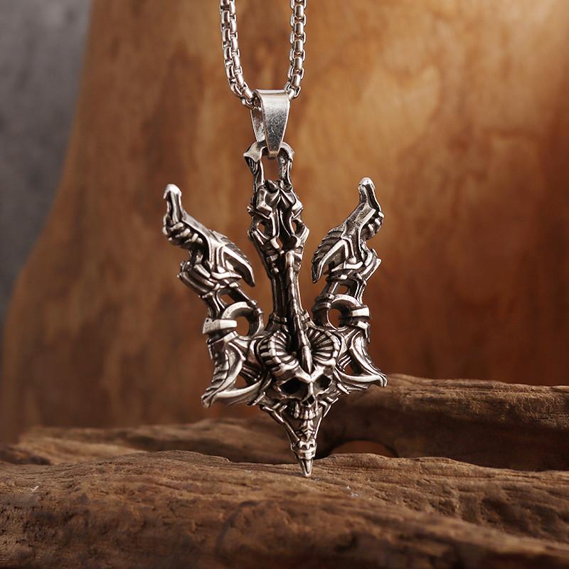 Classic Popular Anchor Trident Pendant Necklace for Men and Women Hip-Hop Rock Trend Nordic Jewelry
