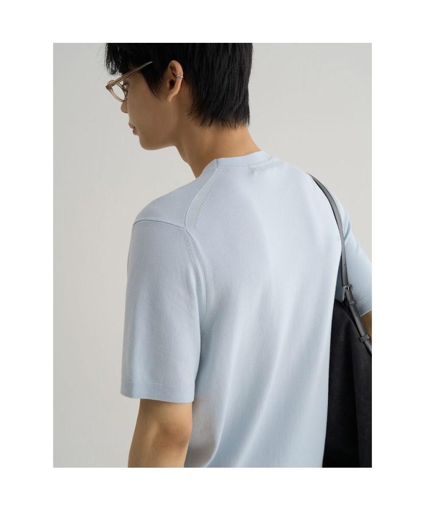8SECONDS Basic Formal Round Short Sleeve Knit Sky Blue