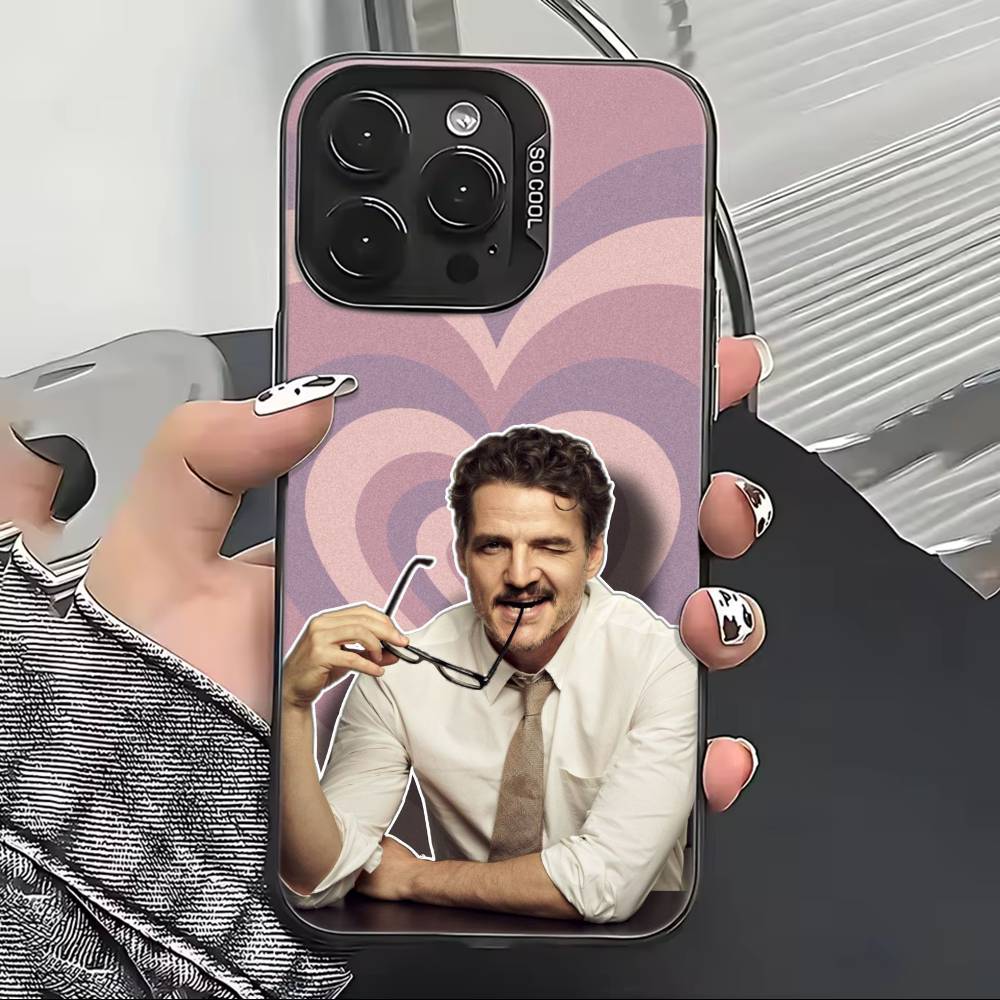 P-Pedro Pascal Actor Phone Case For iPhone 17,16,15,14,13,12,11 Plus,Pro Max,XS,Colorful Silver Black Cover