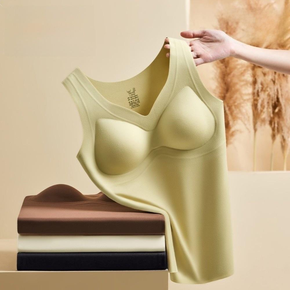 with Chest Pad Thermal Vest Underwear Bottoming Camisole Breathable Heating Vest Top  Autumn Winter