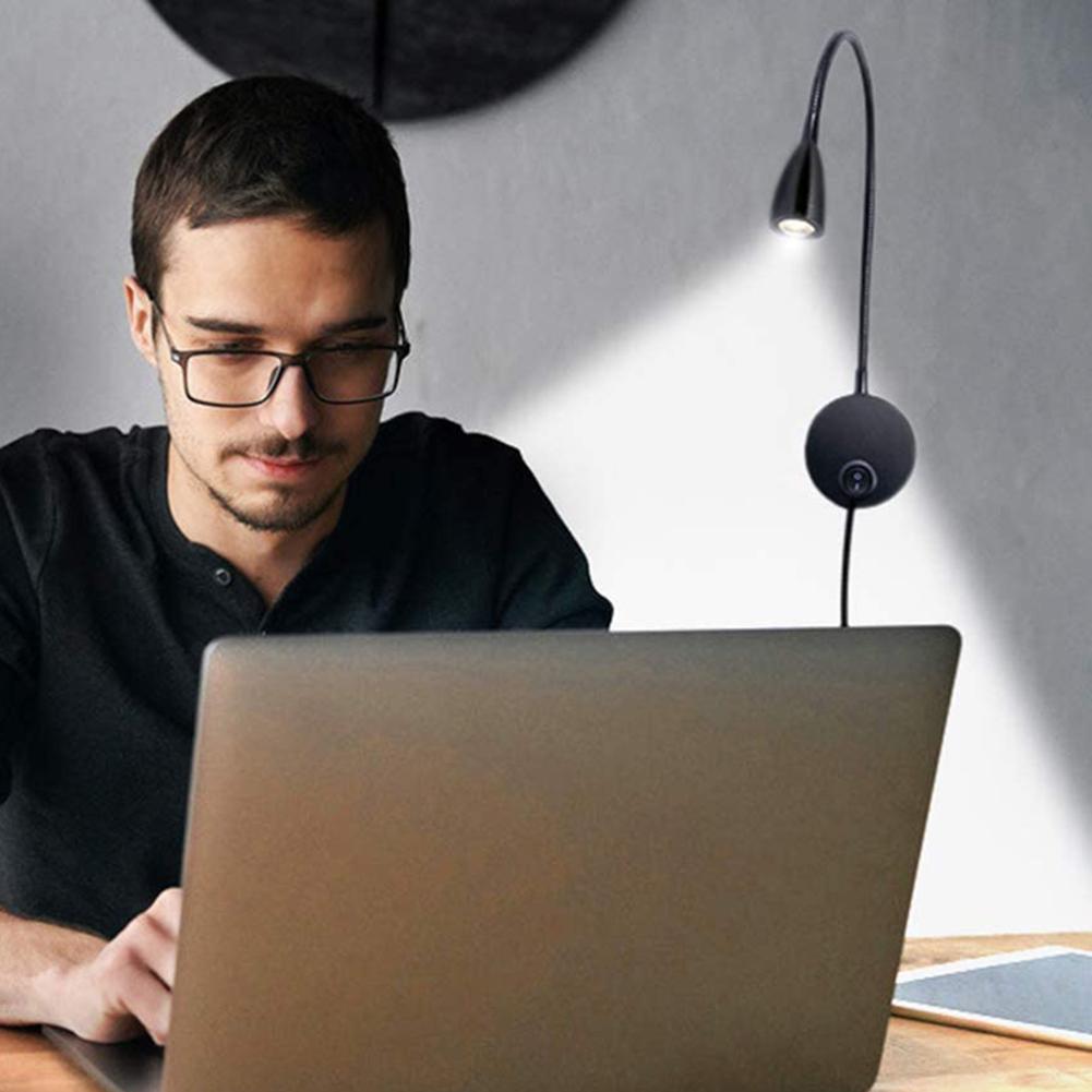 Rotation LED USB Flexible Gooseneck Tube Spotlight Indoor Bedroom Hotel Bedside Sconces Reading Wall Mounted Switch Night Lamp