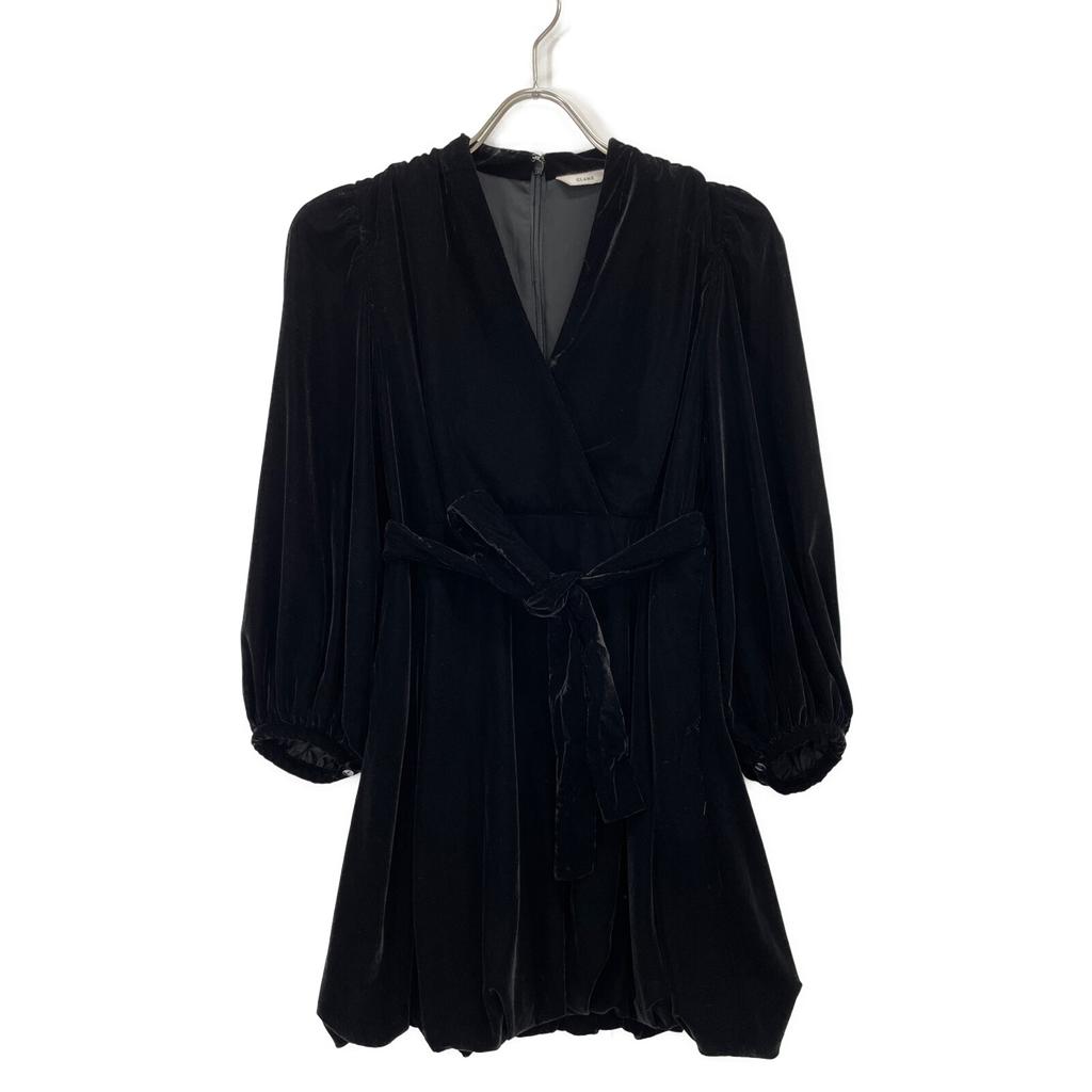 CLANE 17112-5232 BLACK VELOR BALLOON MINI ONE PIECE Dress 1 blackUsed