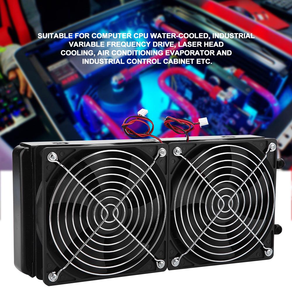 240MM Computer CPU Water Cooling Cooler Heat Row Radiator with Dual Fan 18 Tubes
