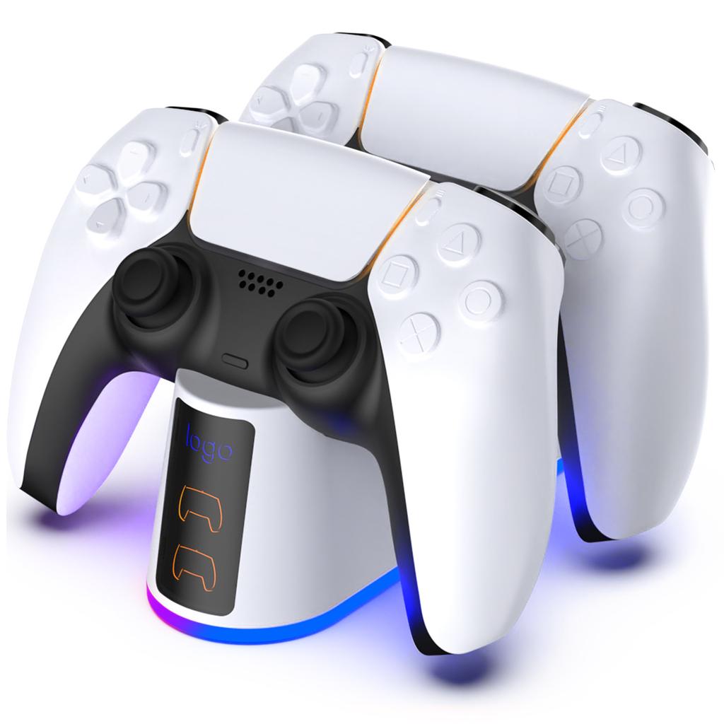 PS5 Controller Charger Dual Dock 3A Fast Charging RGB Light Effect Japan Version Custom Charging Station for PRO