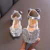 Summer New Style Korean Rhinestone Bowknot Girls' Sandals, Princess Shoes, Children's Shoes, Spring Style Girls' Leather Shoes, Trendy