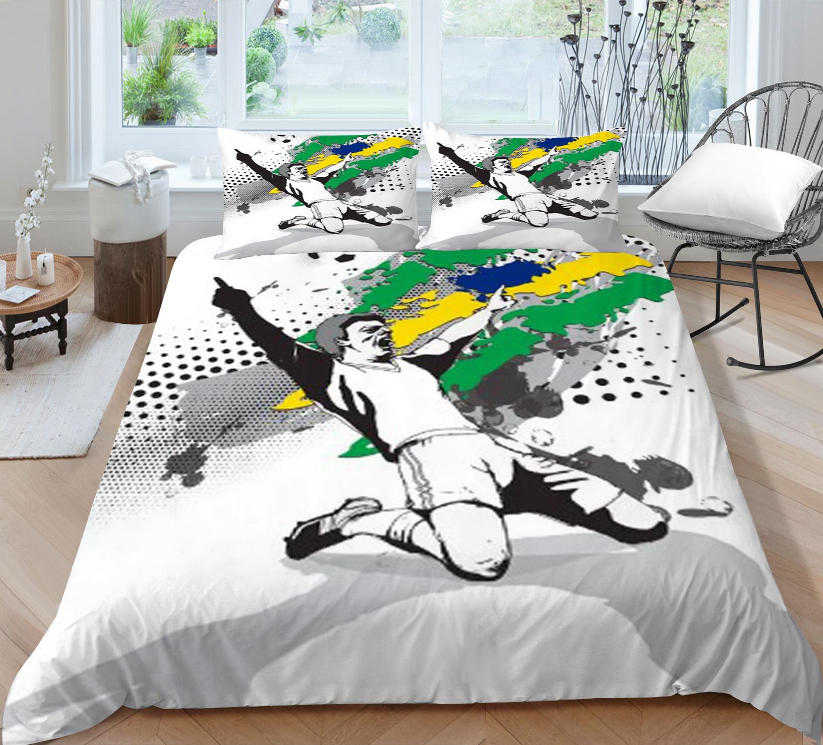 

Стеганое одеяло Комплекты постельных принадлежностей Комплект 3D Футбол Печать Кровать Дети Женщина Подарок Полиэстер Домашний текстиль Микрофибра Дышащая Single 135x200cm