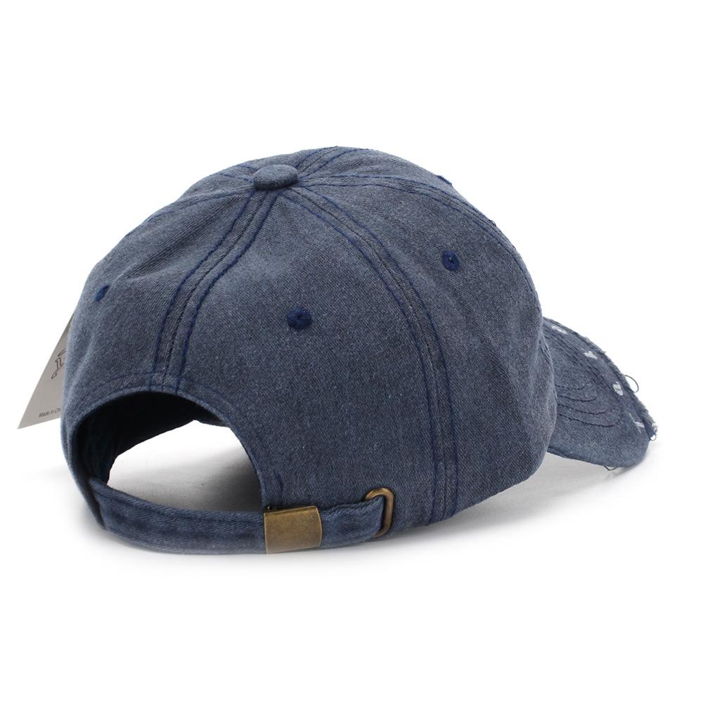 Cappello in Denim Lavato Retro Giapponese Ricamato con Lettere per Sport all'Aperto Uomo Viaggio Cappello da Sole Cappellino da Baseball Classico Versatile Comodo