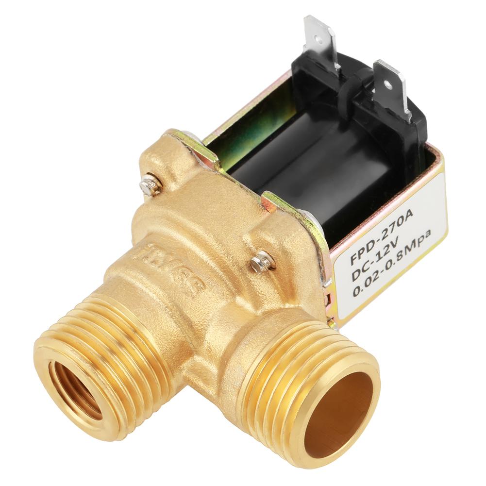 DC 12V DN15 G1 2 Brass Electric Solenoid Valve Normally Closed Water Inlet Switch with Filter