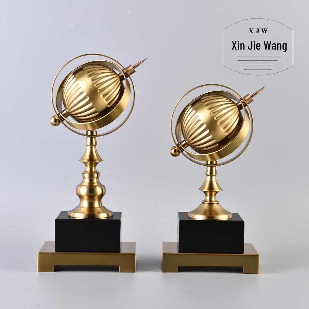 Modern Luxury Metal Globe Ornament for Office, Study Desk, or Wine Cabinet