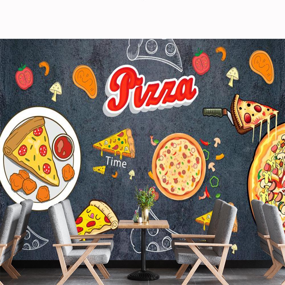 

Pizza Wall Mural Fast Food Themed 3d Pizza Wallpaper 200 cm(W) x 140 cm(H)
