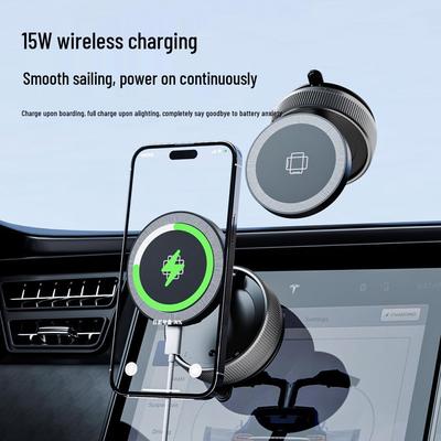 15W Fast Charging Magnetic Wireless Car Phone Holder for Dashboard Use