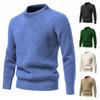 Amerikanischer Retro-Pullover für Herren, Herbst und Winter, einfarbig, Rundhalsausschnitt, Strickpullover für Herren
