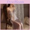 Long Silk Sleepwear Set With V Neck Sleeveless Design For Women Relaxation
