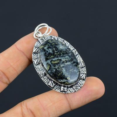 925 Silver Natural Kambaba Jasper Mother Engagement Birthday Handcrafted Pendant