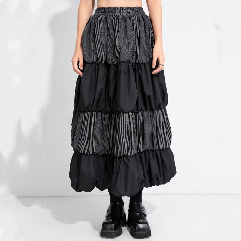 

Большие размеры Высокая талия винтаж Весна осень повседневная свободная длинная для женщин юбки женская юбка L