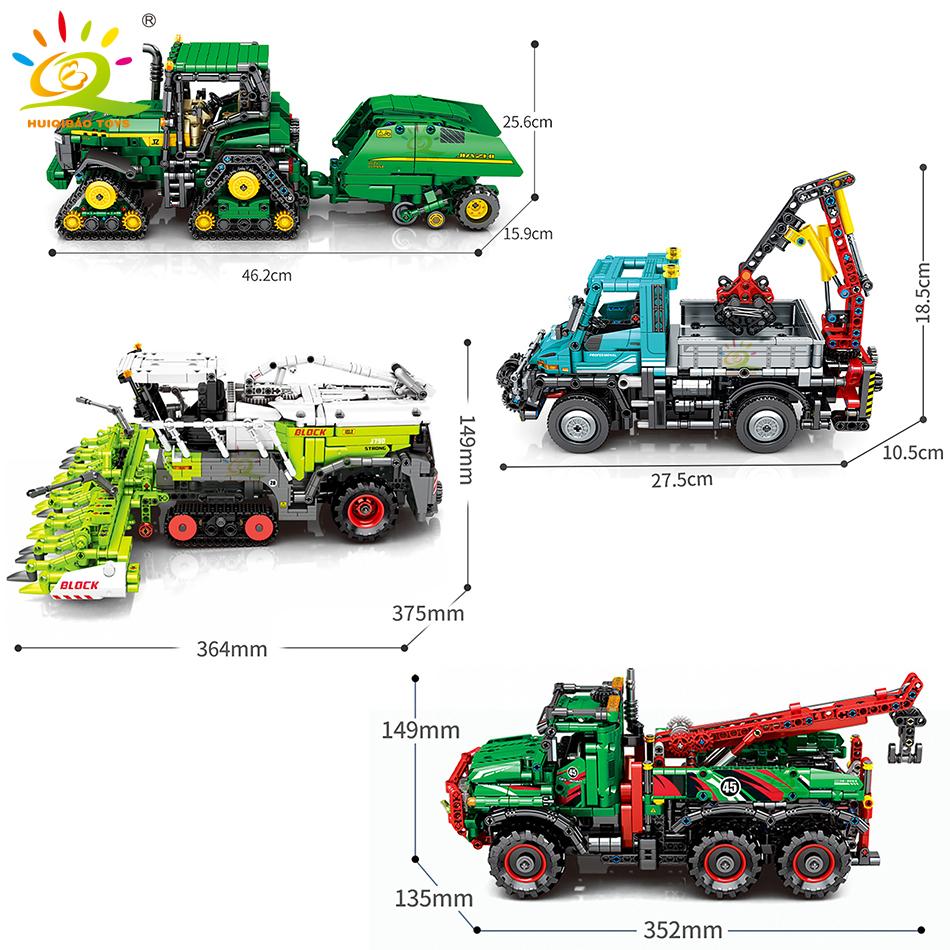 RC Engineering Farm Truck Technical Car Building Block Electric Remote Control Model Bricks Set City Children Kids Toys