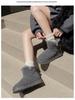 Women's 2025 Fleece-Lined Wool Snow Boots: Thick-Soled, Non-Slip, Wear-Resistant, Genuine Leather for Autumn/Winter.