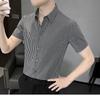 2024 Lässiges kariertes Revershemd für Männer mittleren Alters und junge Männer, Business-Casual-Modejacke für Männer