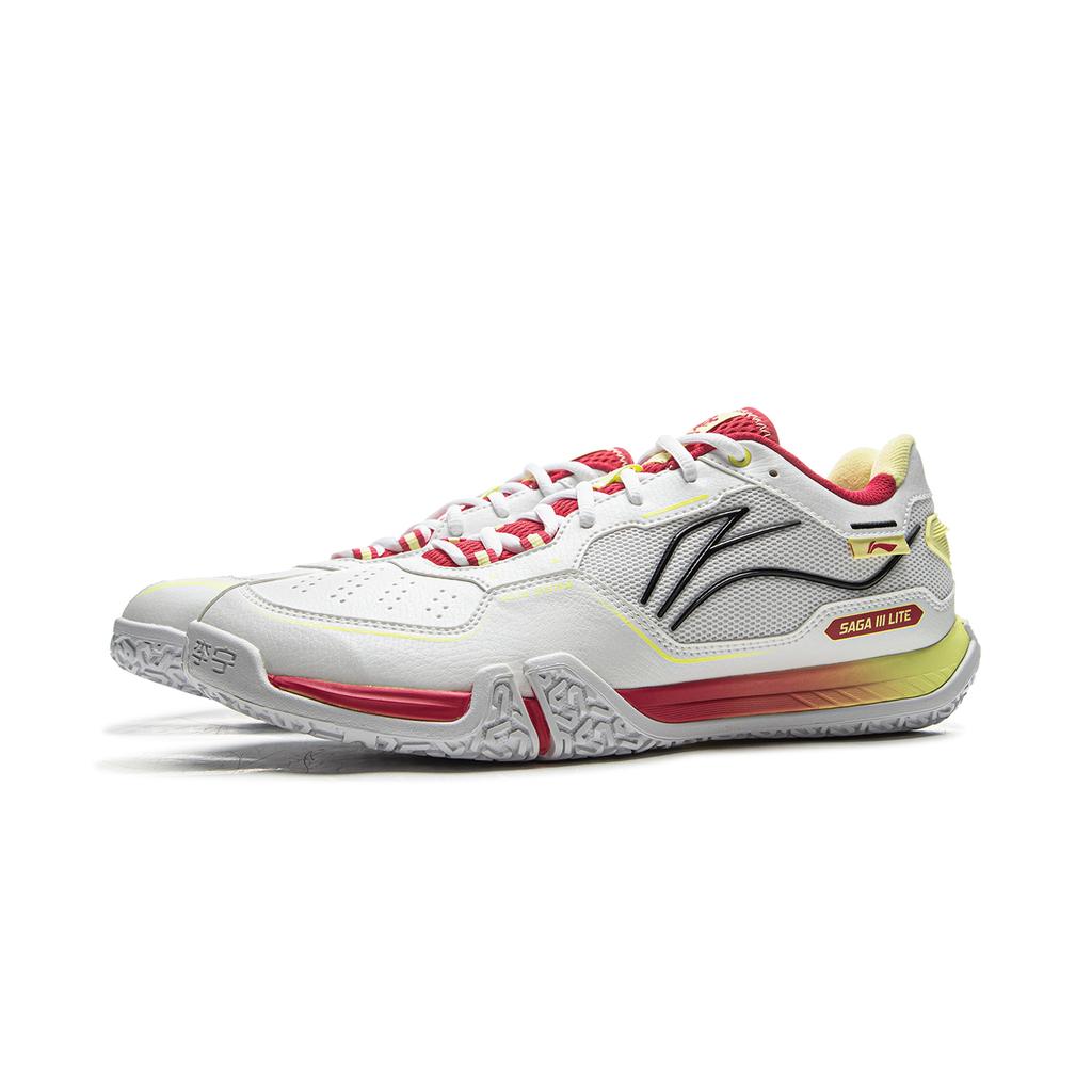 Li Ning Cushioning Slip Resistant Abrasion Resistant Low top Badminton Shoes Unisex Gray Red AYTV003-3