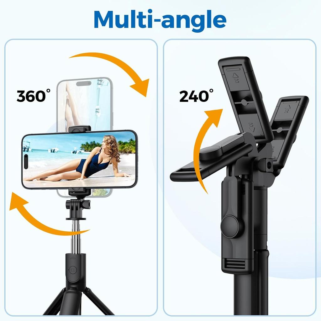 Selfie Stick Tripod, Retractable Selfie Stick Tripod with Wireless Remote Control, for Photograph, Live Streaming, Video Record
