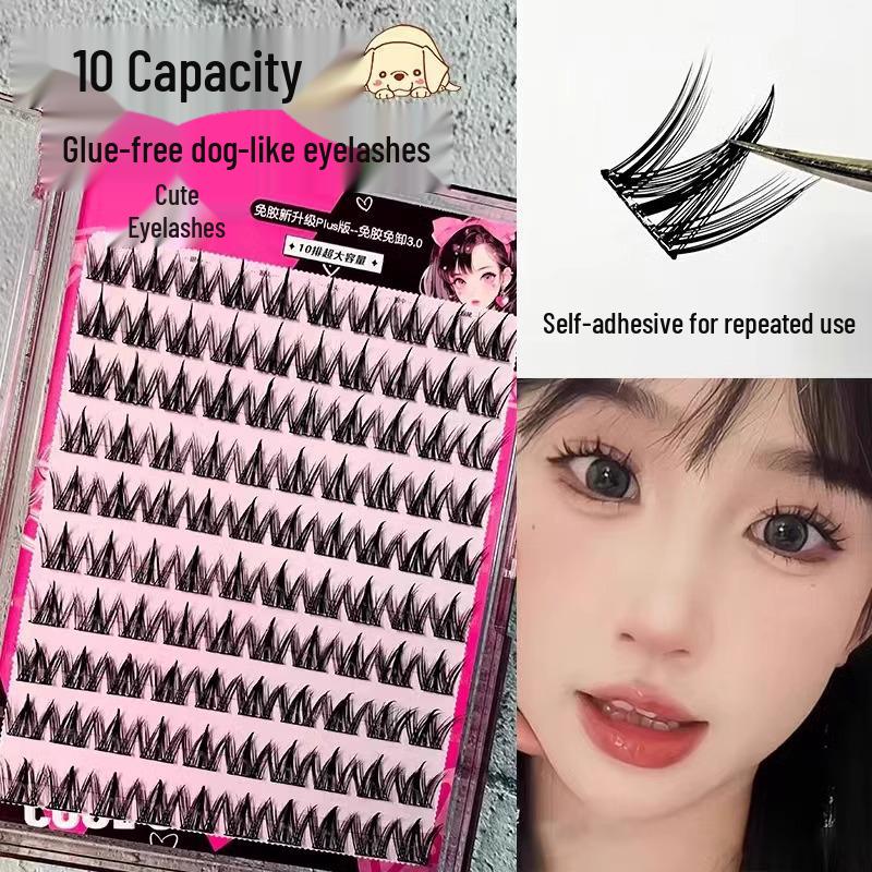 Mengjie Klebefreie Doppelschwanz-Schmetterlings-Falsche Wimpern - Naturbraun, 2025 Neuer Stil