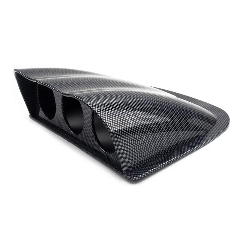 2'' 52mm Car Triple Dash Gauge Meter Pod 3 Hole Dashboard Mount Holder Front Carbon Fiber Style