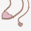 100 copper new Pink Swirl Wishbone Heart Collier Necklaces Ideal For Women Brand Authentic Band Necklaces Jewellery Gift