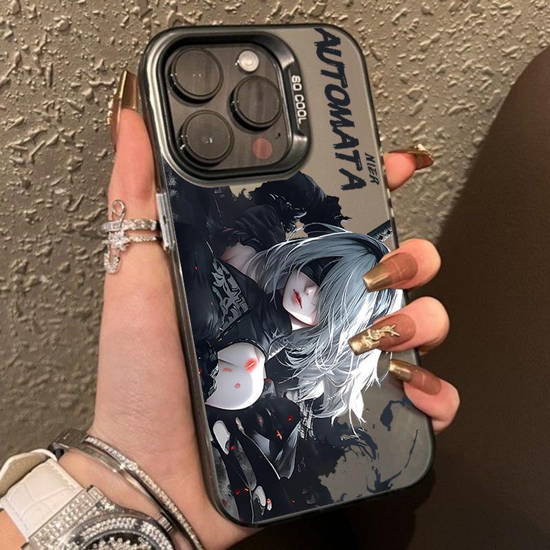 

Anime Mechanical Girl Apple 16ProMax Phone Case - Silver IMD, Full Coverage Trendy Design for 15/14 Models iPhone 15 Pro Max