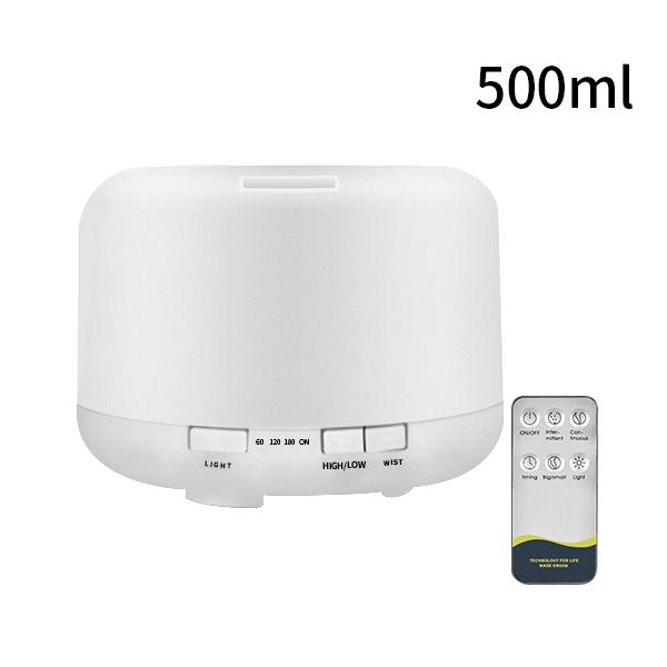 Aroma-Diffusor, 500ml Aromatherapie-Öl-Diffusor mit 7-Farben-Licht, Timer-einstellbarer Nebelmodus AU weiß