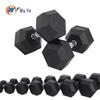 Hex Rubber-Coated Dumbbells & Storage Racks