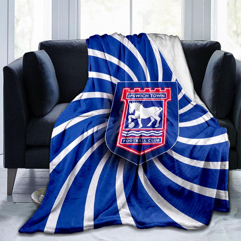 Town Football Club Crest Printed Throws Blanket Soft Flannel Blankets for Couch Bed Gifts for Men Women Picnic blanket Christmas gifts