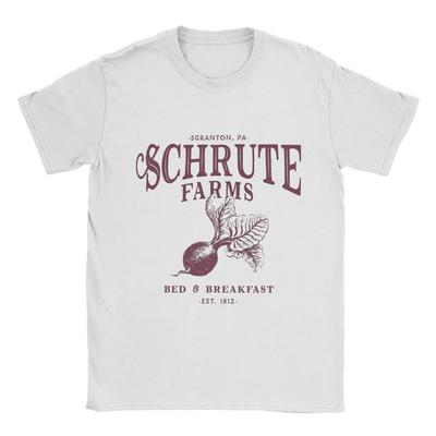 Fashion The Office T-Shirt for Men Round Collar Pure Cotton T Shirts Schrute Farms Short Sleeve Tees Gift Idea Clothes