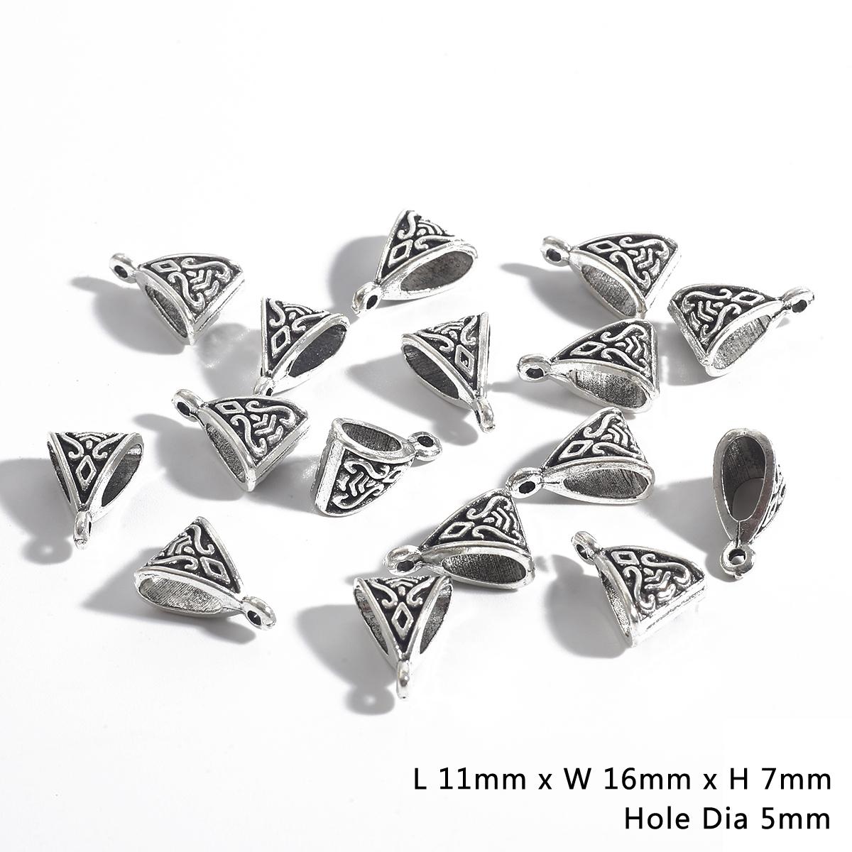 

20шт тибетские треугольные бусины под залог, подходят для браслета, подвески, разъемы для изготовления 03 серебряный