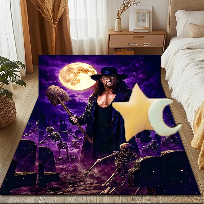 Moonlit Graveyard Undertaker Rug for Living Room, Game Rooms, Office, Bedroom, Office Floor Mat Playful Design, Fan Gifts Christmas Decor