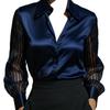 Women's Autumn Solid Color Satin Long Sleeve Shirt